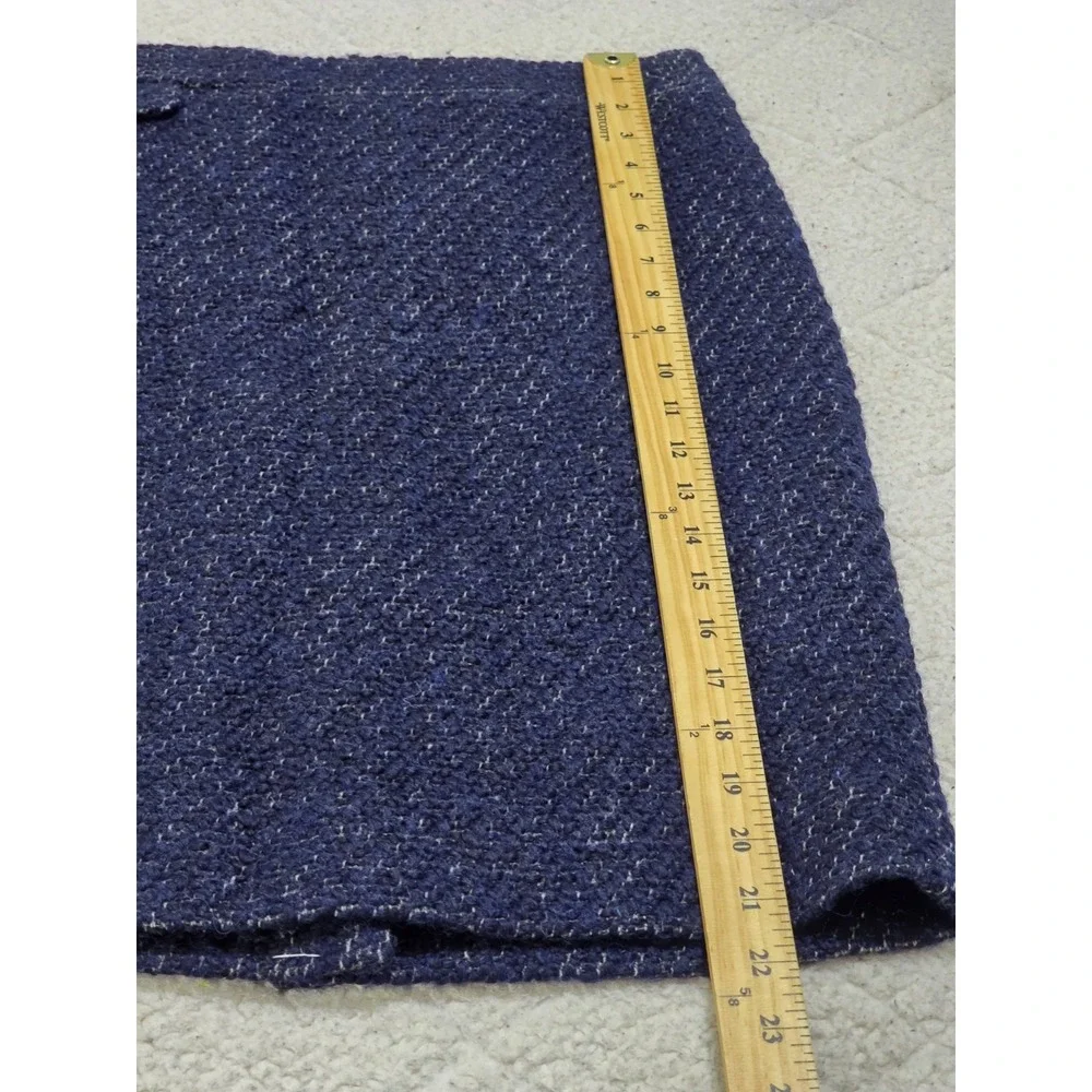J Crew Womens Navy Blue Wool‎ Blend Tweed Knee Length Pencil Skirt Size 10 NWT